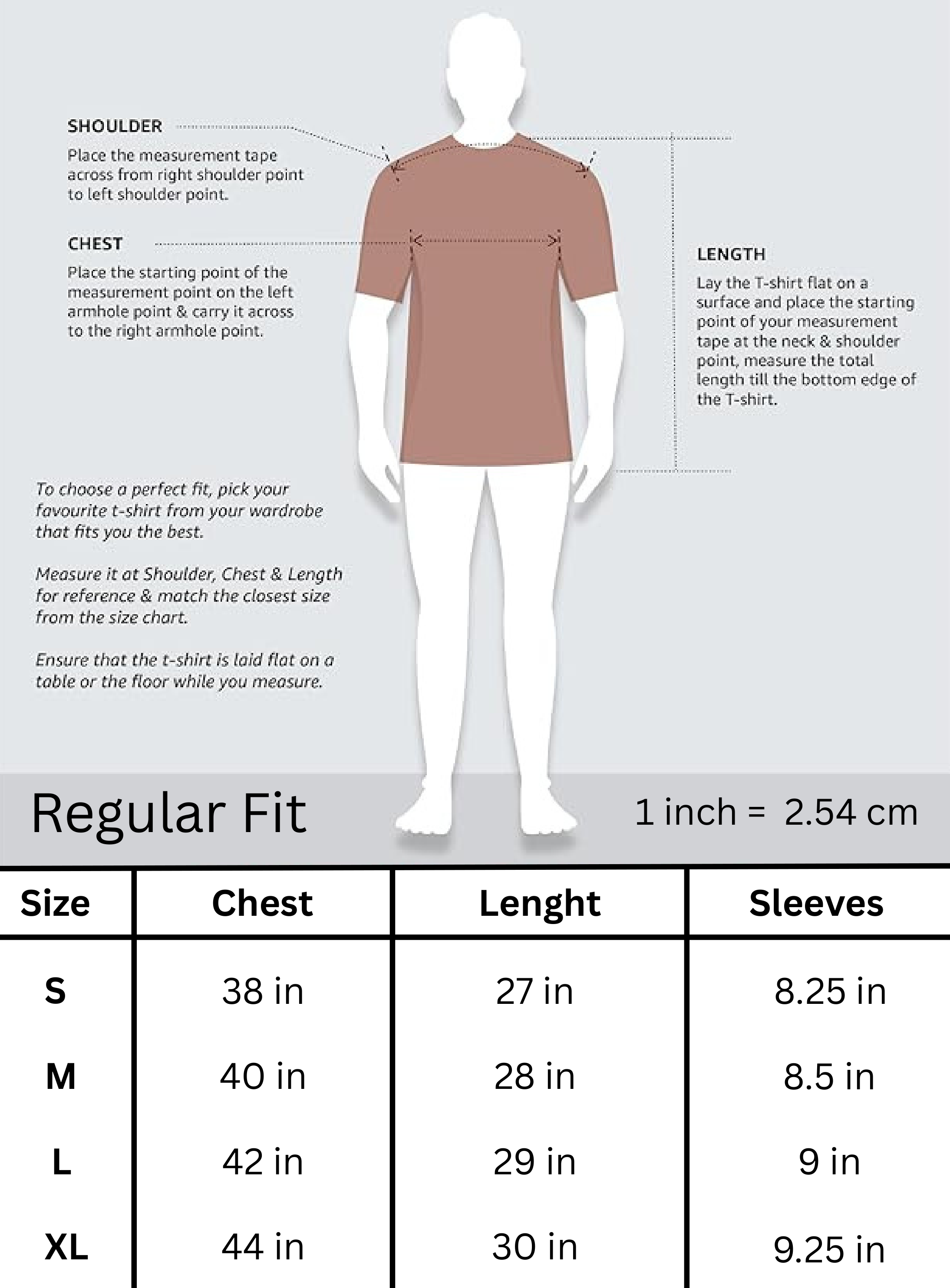 calywer t shirt size